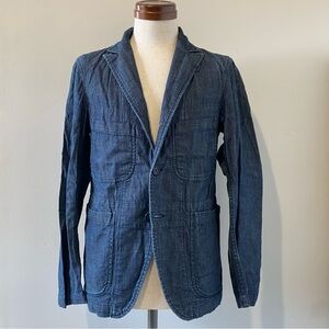 Engineered Garments men's blue indigo denim Bedford jacket/blazer, XS